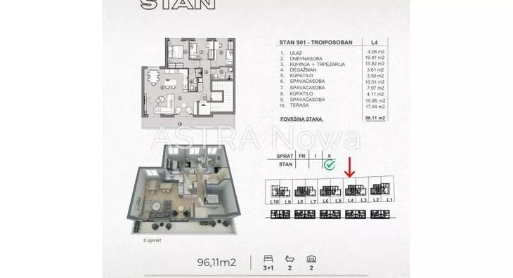 Troiposoban stan | 4zida