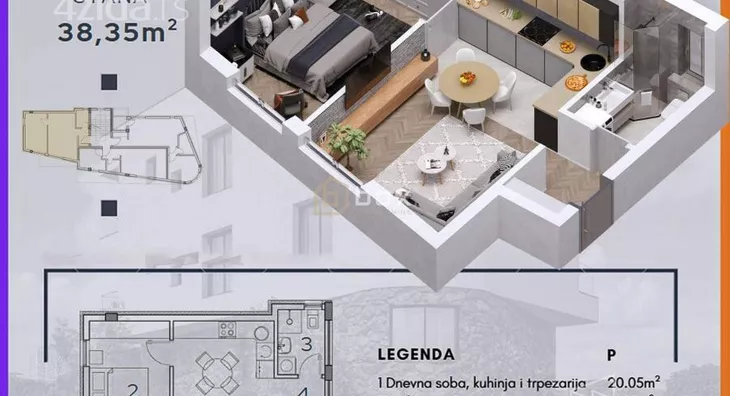 Jednoiposoban stan | 4zida