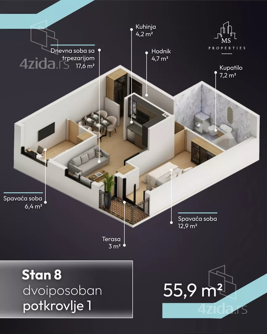 Dvoiposoban stan | 4zida