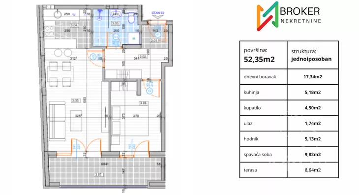 Jednoiposoban stan | 4zida