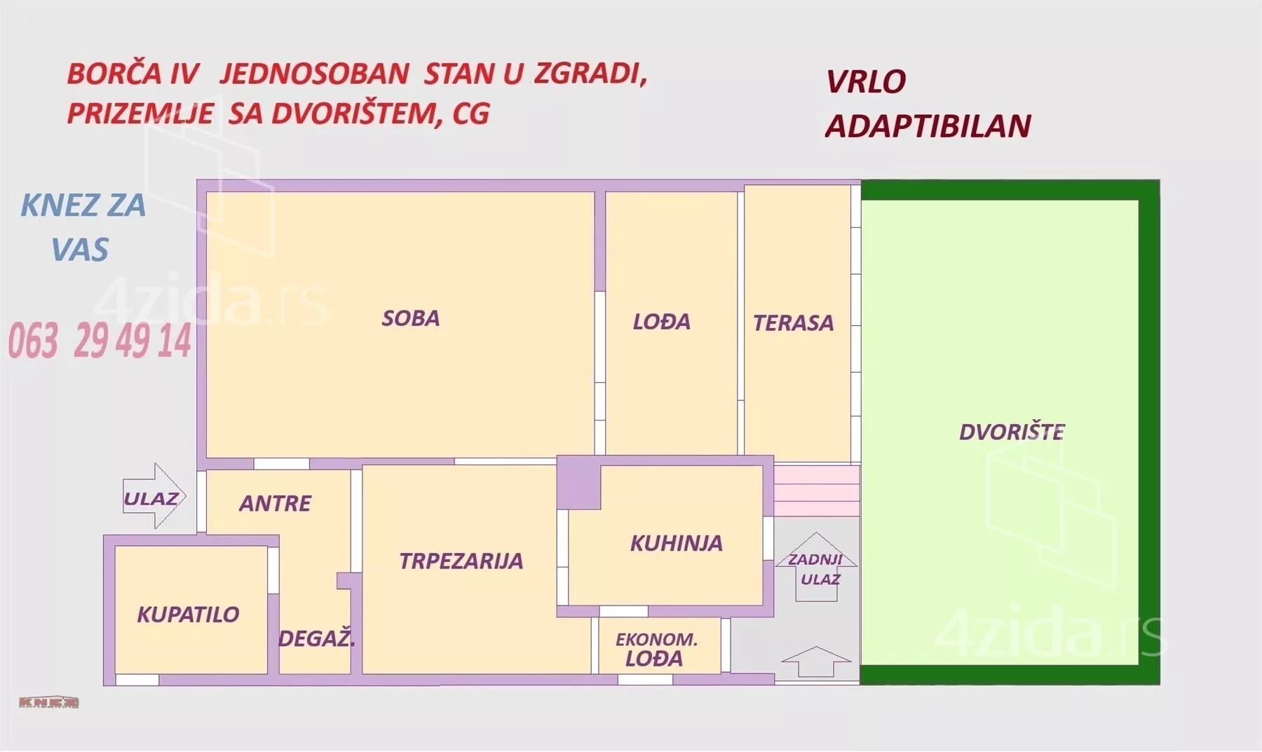 Jednosoban stan | 4zida