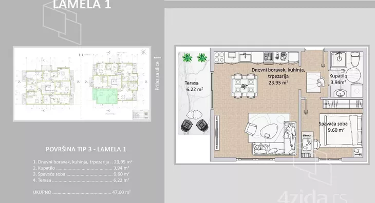 Jednosoban stan | 4zida