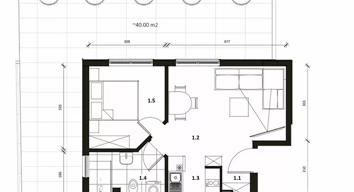 Jednoiposoban stan | 4zida