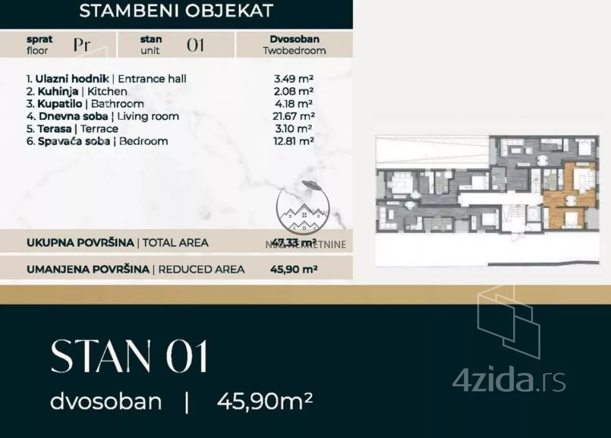 Dvosoban stan | 4zida