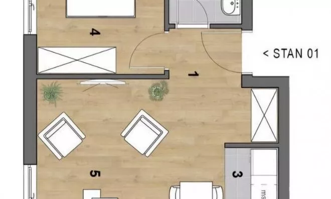 Jednoiposoban stan | 4zida