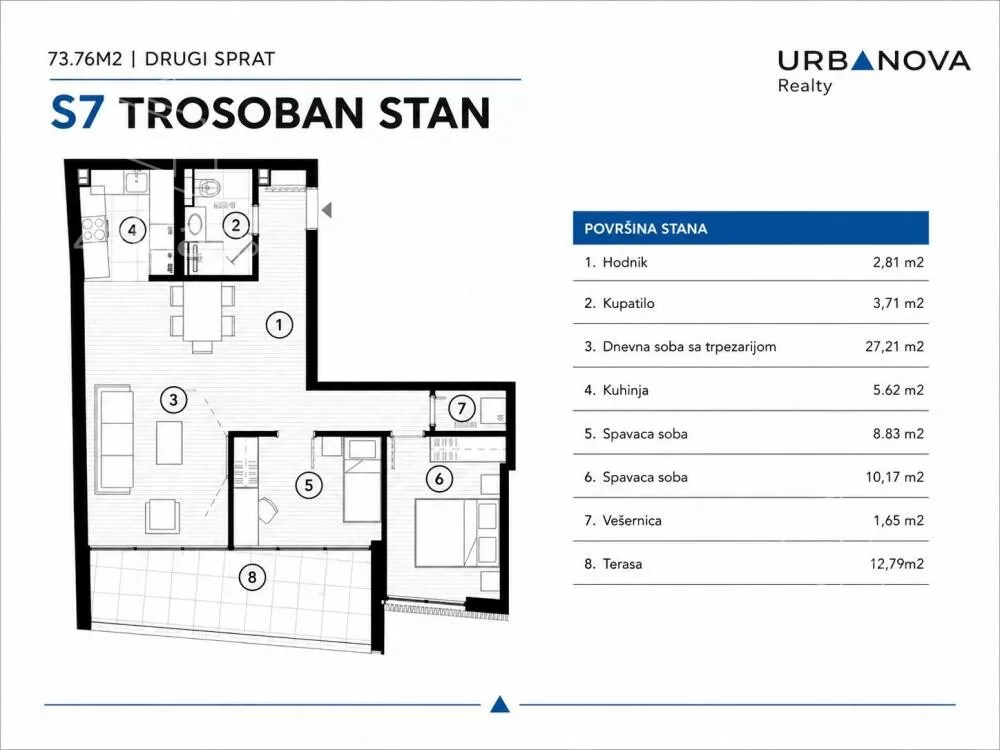 Trosoban stan | 4zida