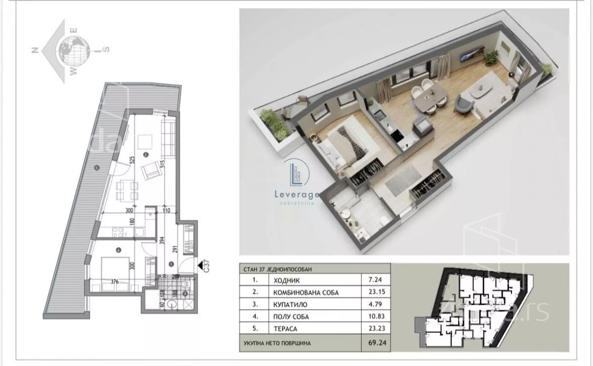 Jednoiposoban stan | 4zida