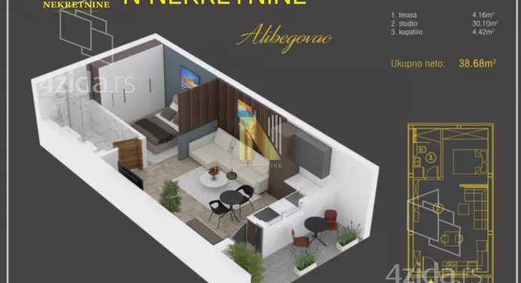 Jednoiposoban stan | 4zida