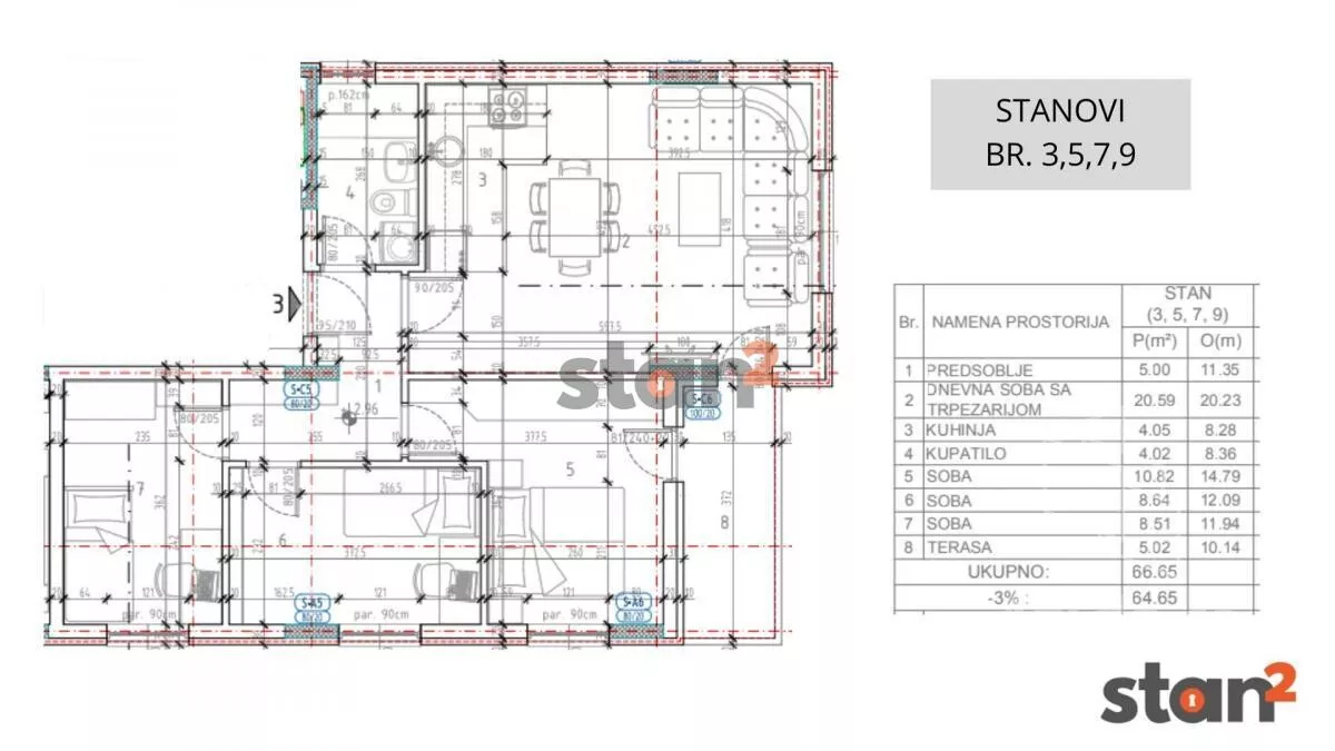 Troiposoban stan | 4zida