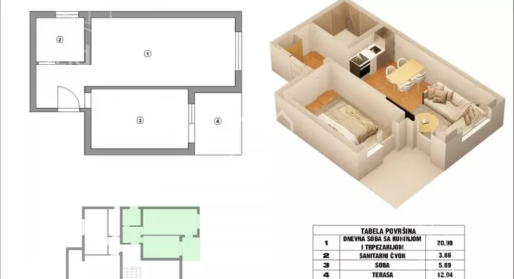 Jednosoban stan | 4zida