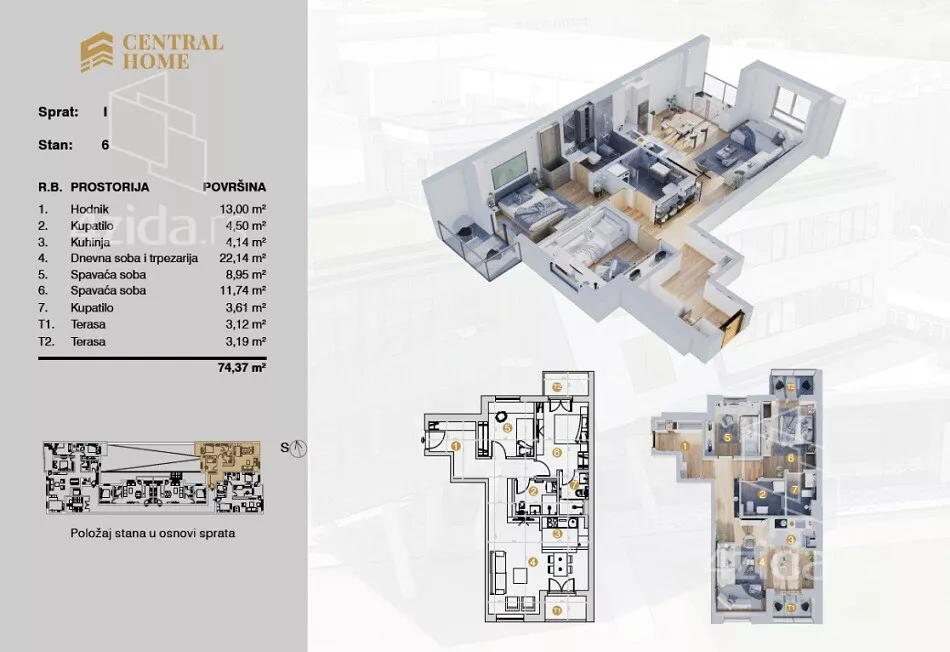 Trosoban stan | 4zida