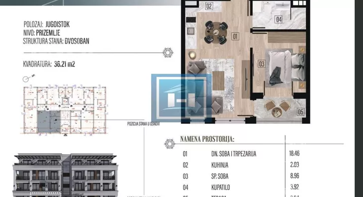 Jednosoban stan | 4zida