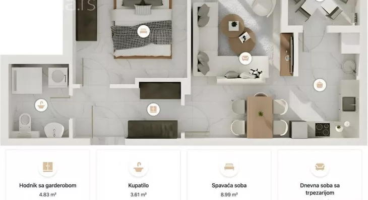 Dvosoban stan | 4zida