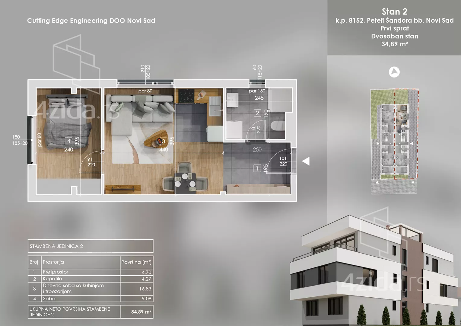 Dvosoban stan | 4zida