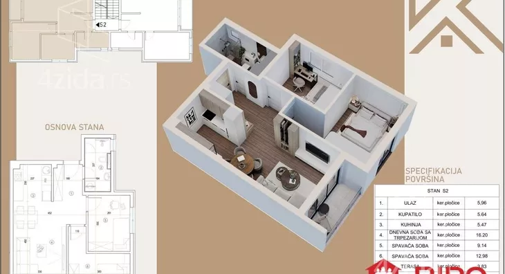 Trosoban stan | 4zida