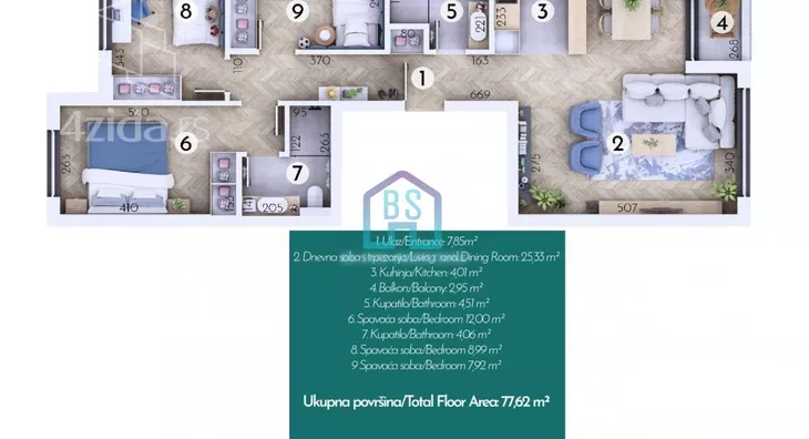 Troiposoban stan | 4zida