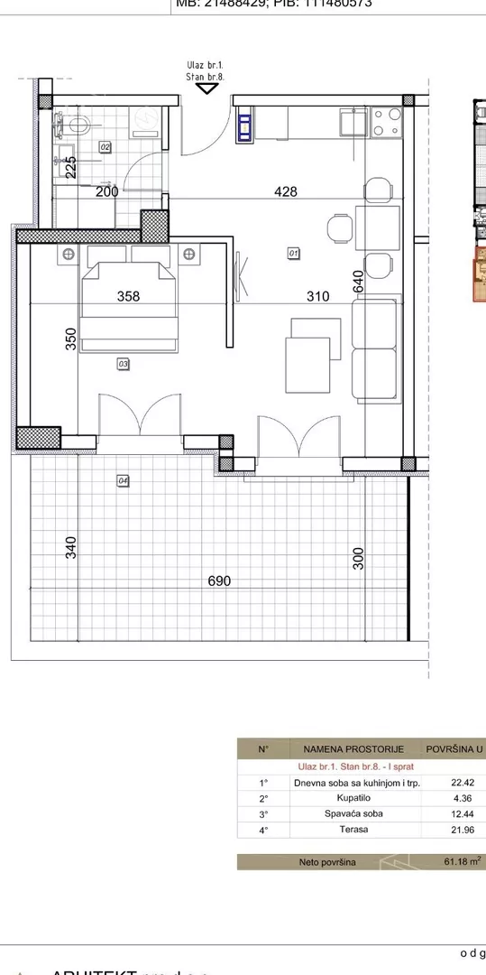 Jednosoban stan | 4zida