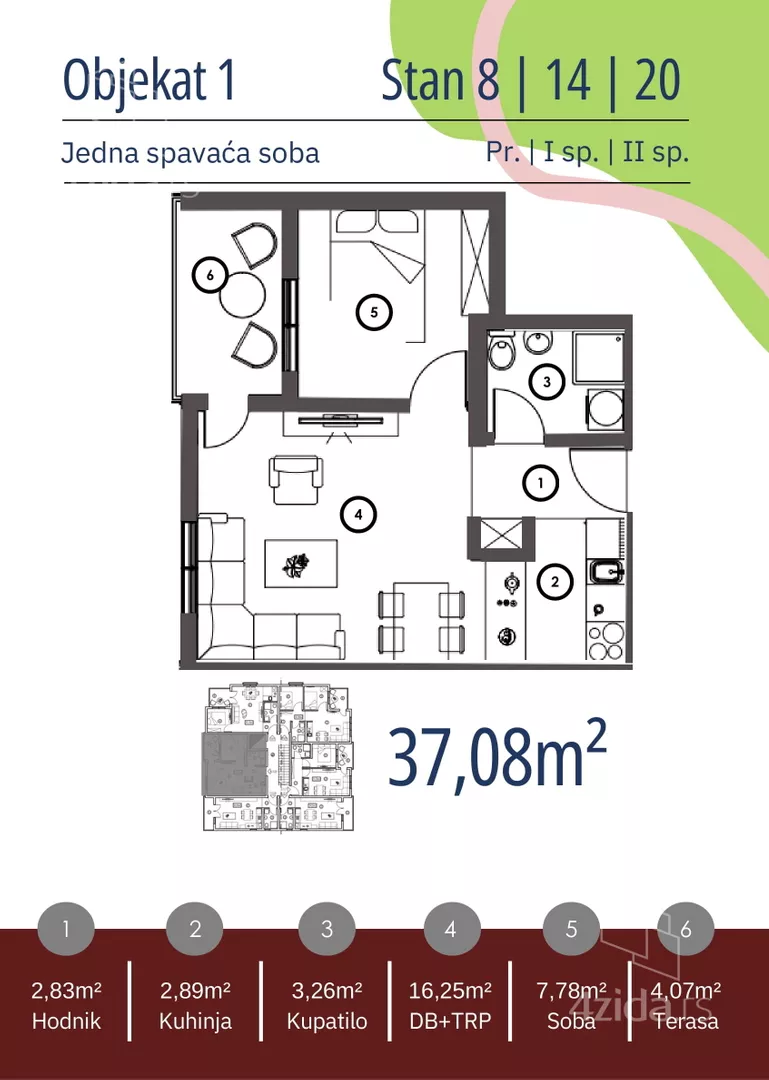 Jednosoban stan | 4zida