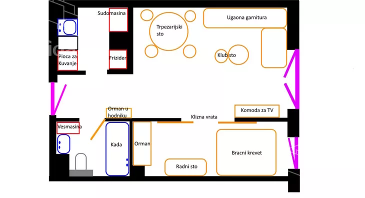 Jednoiposoban stan | 4zida