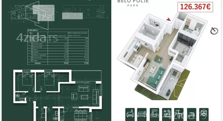 Trosoban stan | 4zida