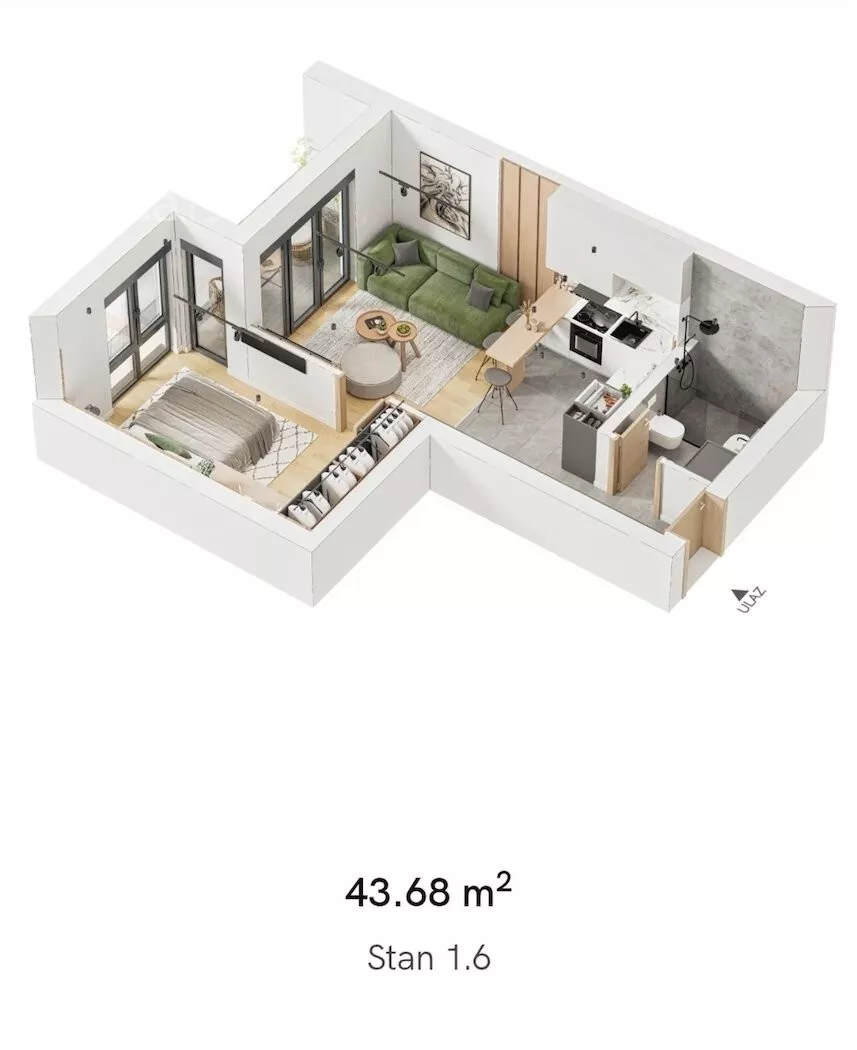 Jednoiposoban stan | 4zida