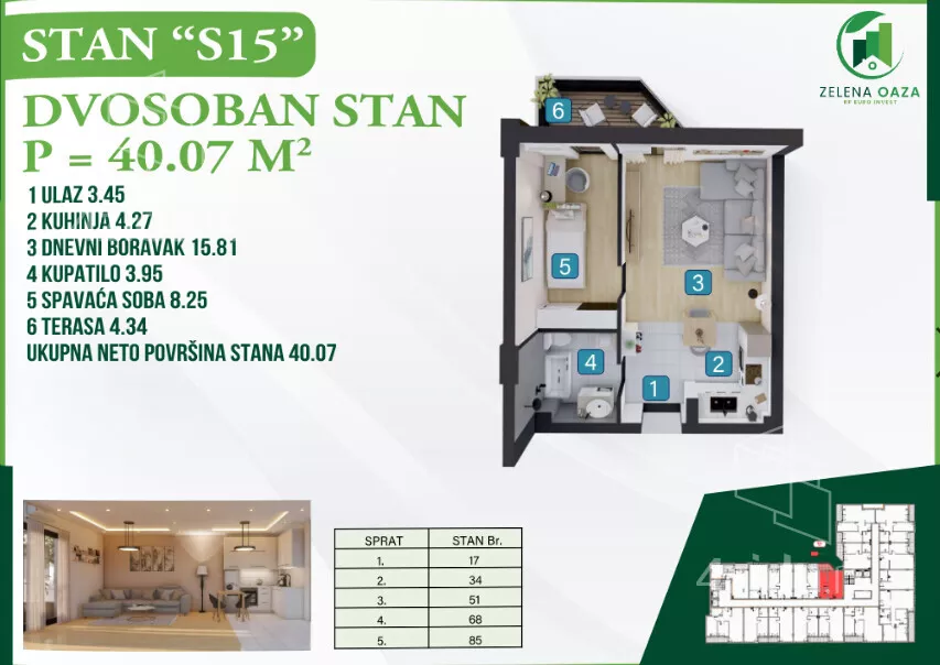 Jednoiposoban stan | 4zida