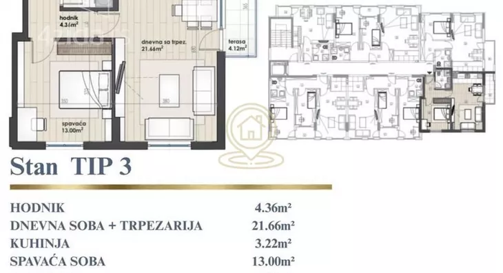 Jednoiposoban stan | 4zida