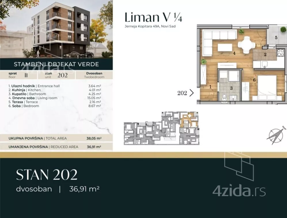 Jednoiposoban stan | 4zida