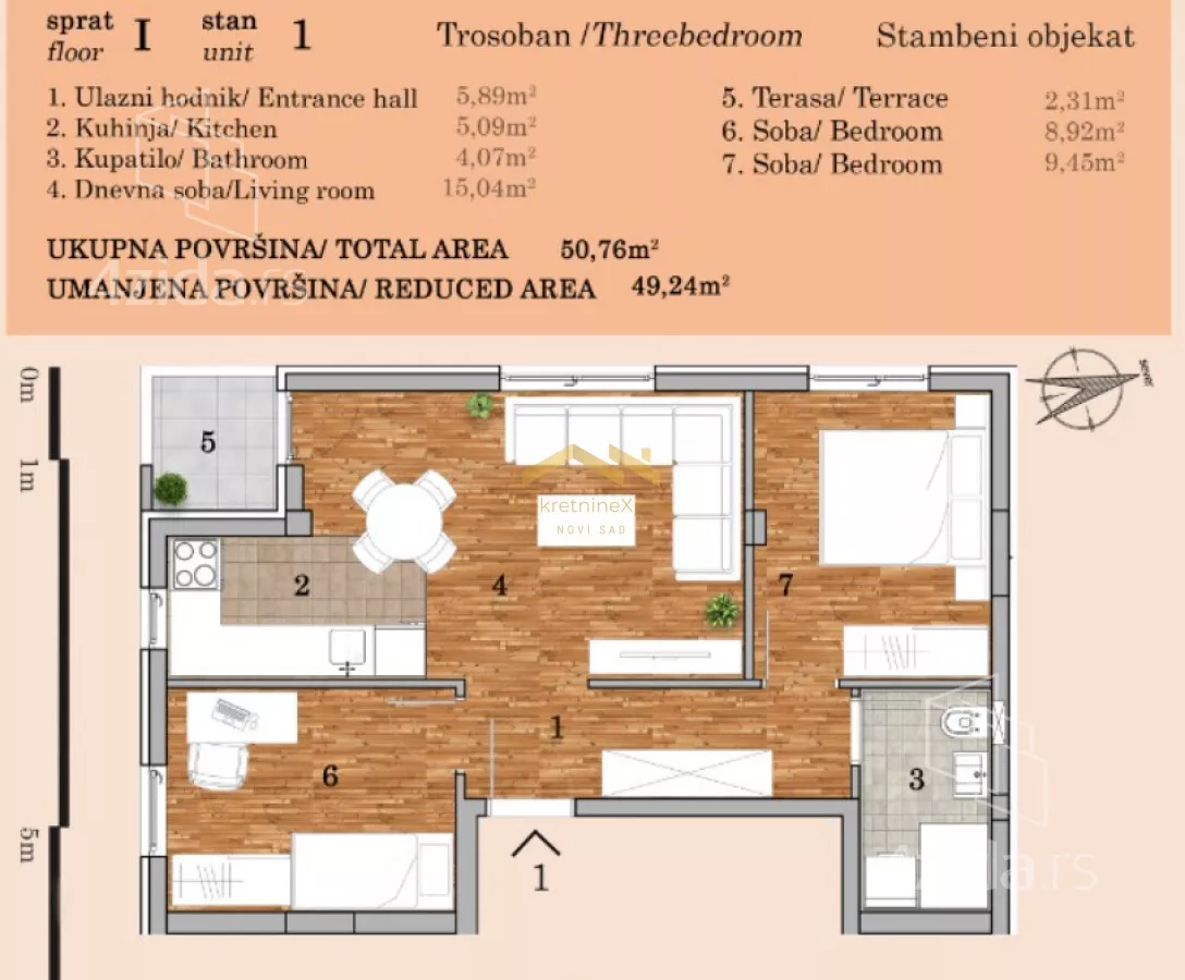 Trosoban stan | 4zida