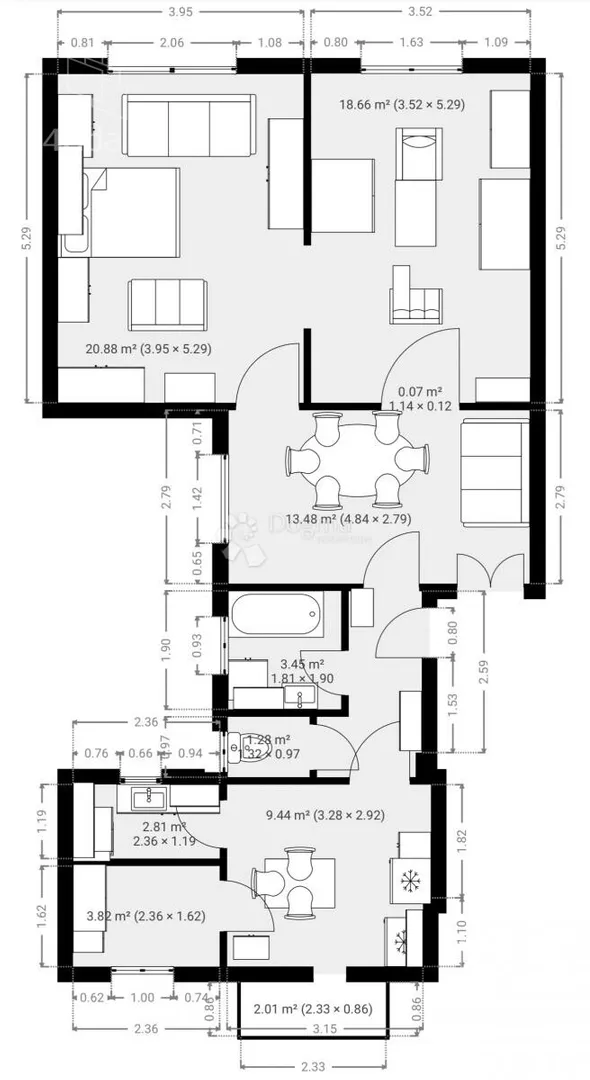 Trosoban stan | 4zida