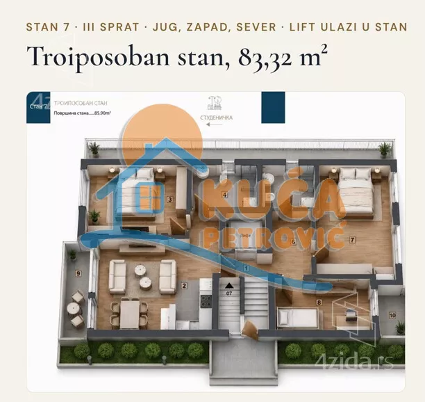 Troiposoban stan | 4zida
