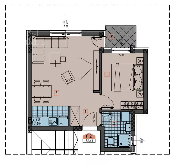 Jednoiposoban stan | 4zida