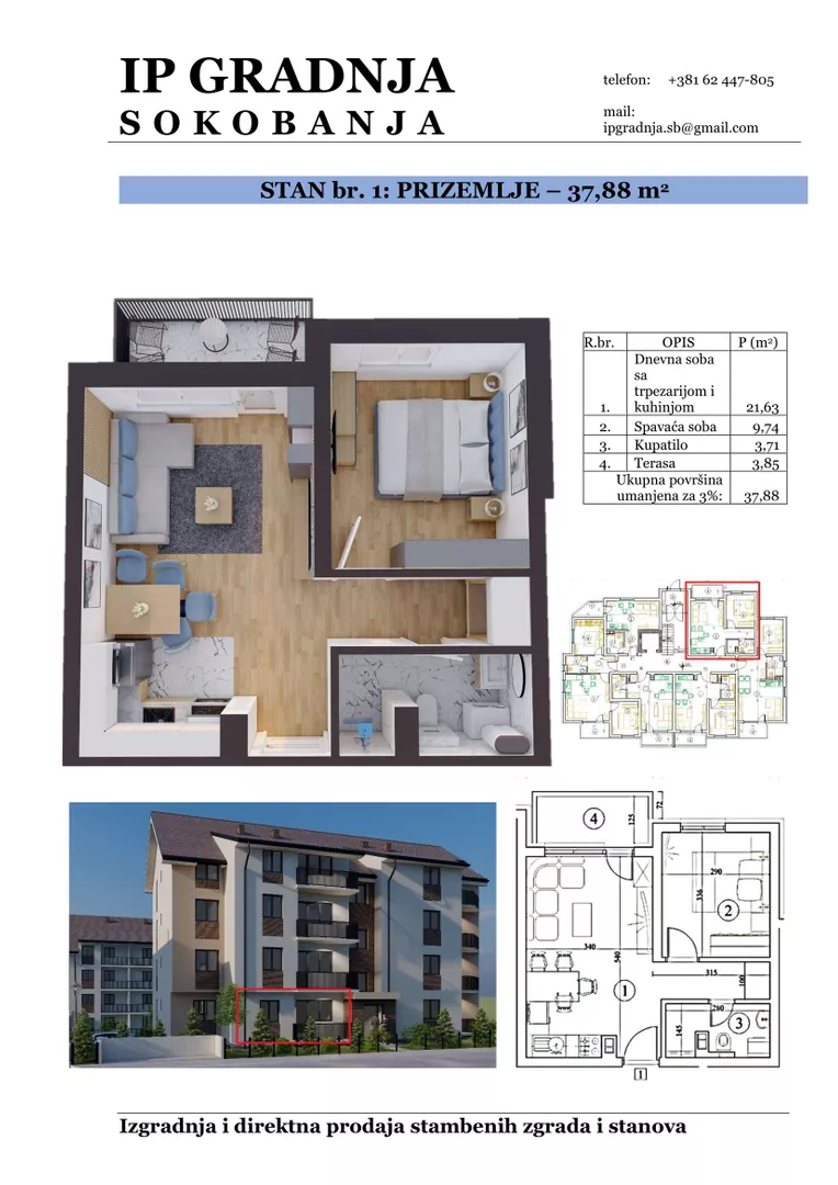 Jednoiposoban stan | 4zida