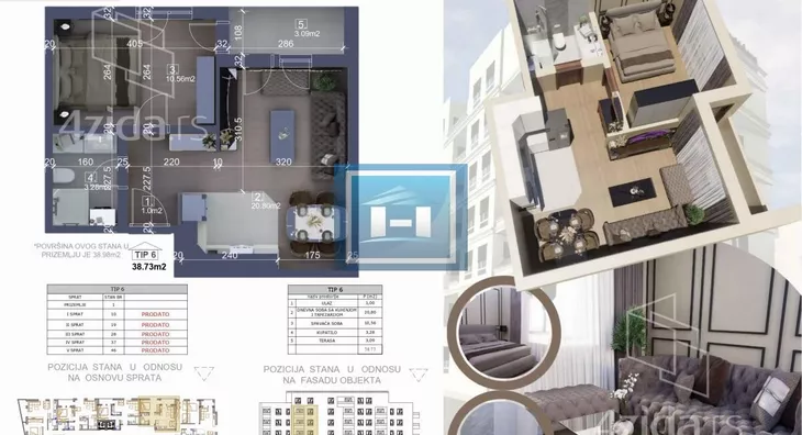 Jednoiposoban stan | 4zida