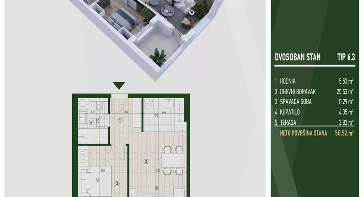 Dvosoban stan | 4zida