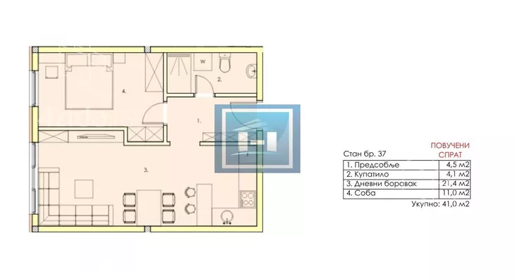 Jednoiposoban stan | 4zida