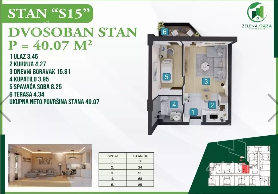 Jednoiposoban stan | 4zida