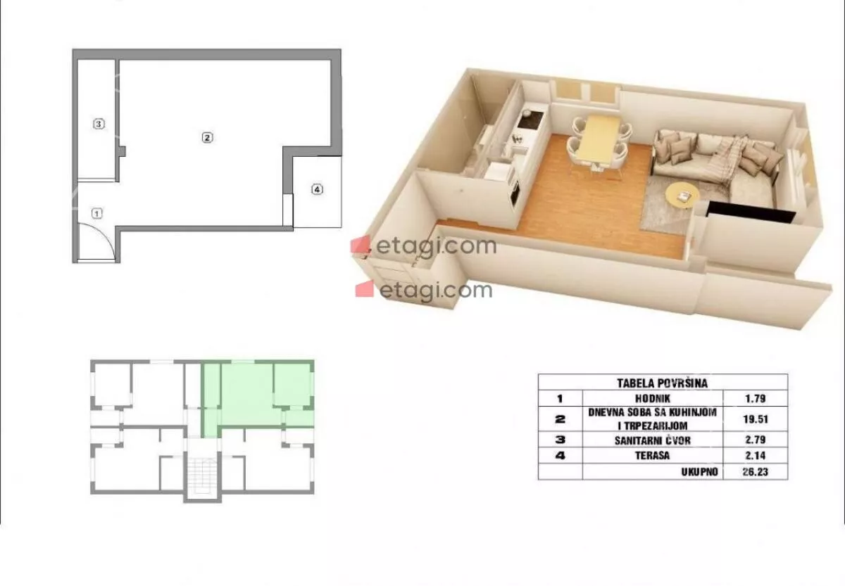 Jednoiposoban stan | 4zida