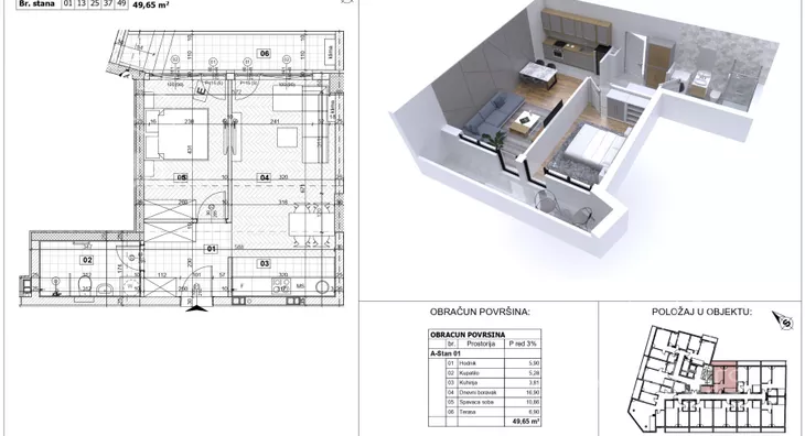 Jednoiposoban stan | 4zida