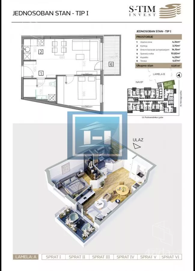 Jednosoban stan | 4zida