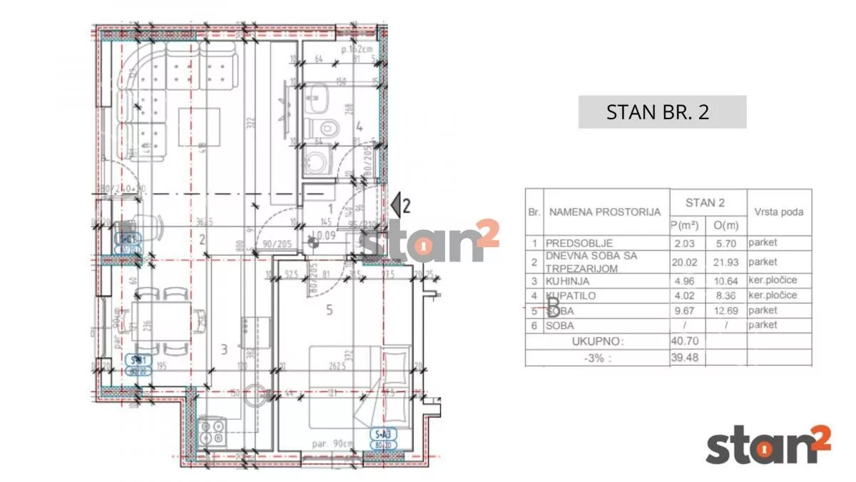 Jednoiposoban stan | 4zida