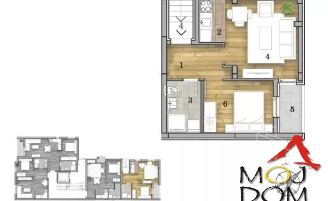 Jednoiposoban stan | 4zida