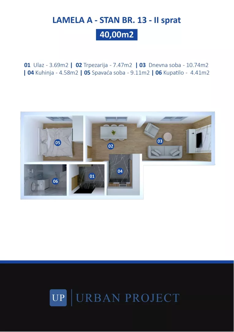 Jednoiposoban stan | 4zida