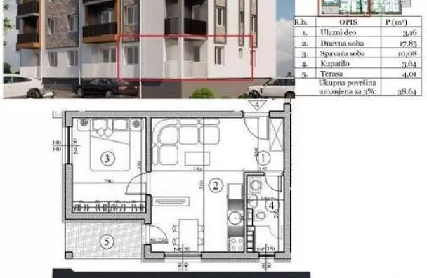 Jednoiposoban stan | 4zida
