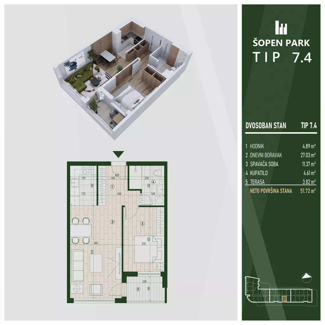 Dvosoban stan | 4zida