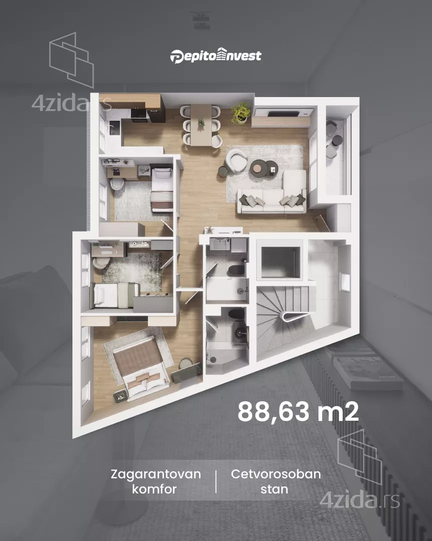 Troiposoban stan | 4zida