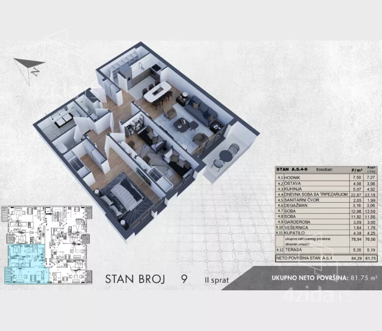 Trosoban stan | 4zida
