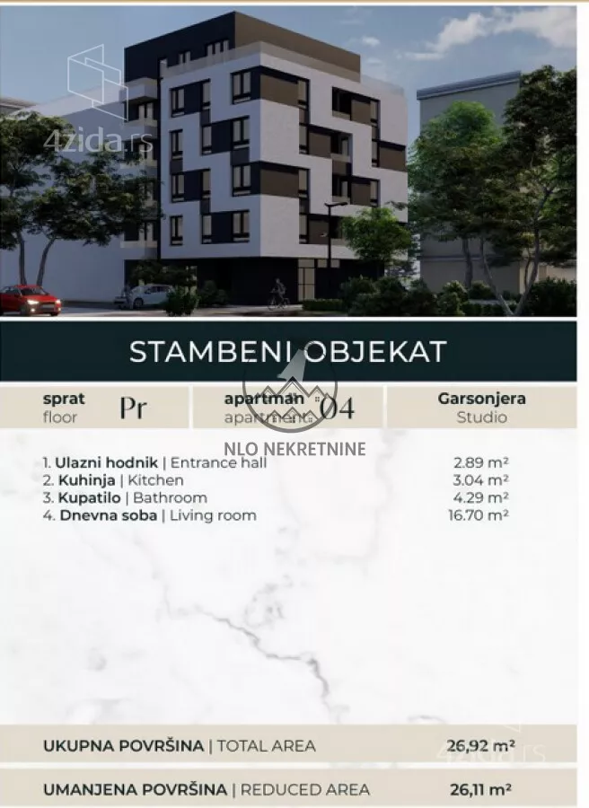 Jednosoban stan | 4zida