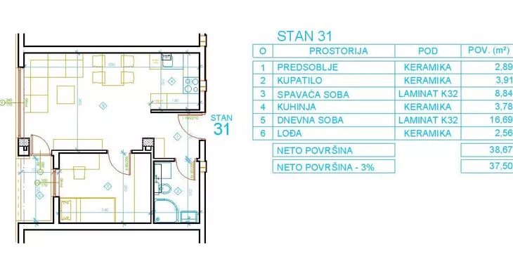 Jednoiposoban stan | 4zida