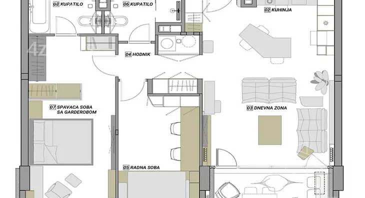 Trosoban stan | 4zida